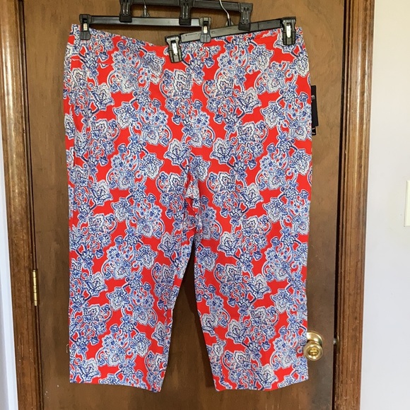 ultimate fit taper your tummy floral printed capri cropped pant 22W - Picture 5 of 16